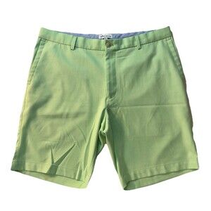 Peter Millar Men's 35 Bay Hill Golf Shorts Green Performance Stretch